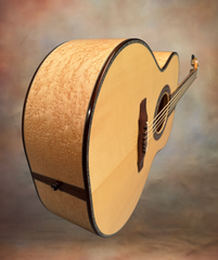 Olson SJ Birdseye Maple guitar end view