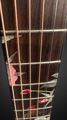 Olson Pink Ivory guitar upper part of fretboard inlay