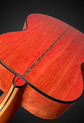 Olson Pink Ivory guitar view down the pink ivory wood back