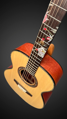 Olson Pink Ivory guitar with Craig Lavin fretboard inlay