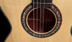 Olson Pink Ivory guitar with abalone and Braz Rosewood rosette