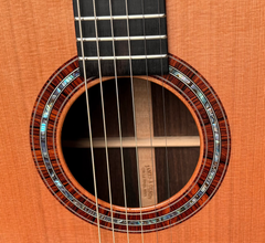 Olson SJ Brazilian rosewood guitar abalone and BRW rosette