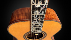 Olson SJ Koa guitar with bird, vine and flower fretboard inlay