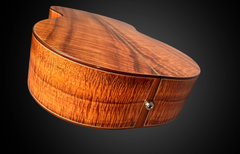 Olson SJ Koa guitar end view