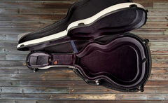 Osthoff OM Krazy Koa guitar case interior