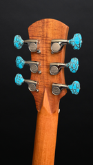 Osthoff OM Krazy Koa guitar back of headstock