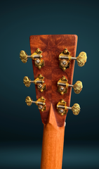 Osthoff the TREE Mahogany OM guitar back of headstock
