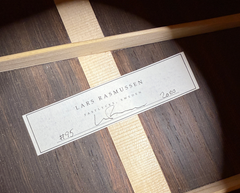 Rasmussen C-13 Brazilian rosewood guitar interior label