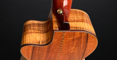 Ryan Abbey Parlor guitar with marquetry back strip