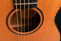 Ryan Abbey Parlor guitar with cocobolo rosette