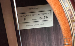 Santa Cruz Custom D-42 guitar interior label