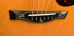 Santa Cruz F Koa guitar custom ebony bridge with inlay