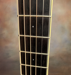 Santa Cruz F Koa guitar bound fretboard with purfling lines