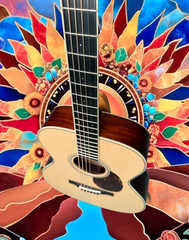 Santa Cruz OM #6344 mahogany guitar fun shot