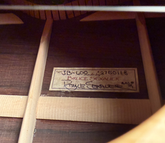 Bruce Sexauer JB L-00 guitar interior label