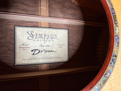 Simpson GA-C Artist grade Sapele guitar interior signed label