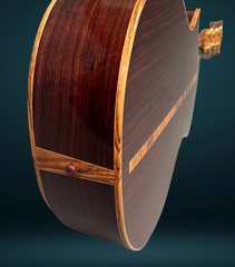 Stehr Auditorium guitar with bocote binding, end wedge and back inlay