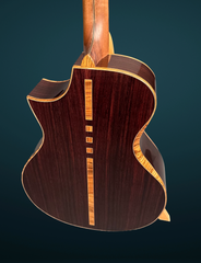 Stehr Auditorium guitar Indian rosewood back with bocote inlays