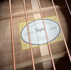 Taylor custom All Koa GA guitar label