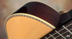 Tippin 000-12T 3 piece back guitar marquetry detail