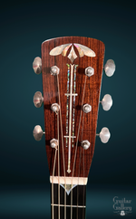Tippin Art Deco TREE Mahogany guitar headstock