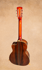 Tippin 000-12 fret Brazilian rosewood guitar full back view