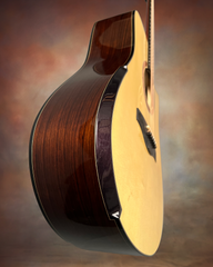 Tom Sands model L Malaysian Blackwood guitar top bevel
