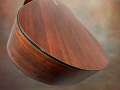 Tom Sands model S Malaysian Blackwood guitar binding