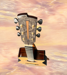 Tom Sands model S Malaysian Blackwood guitar glam shot from the top