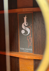 Tom Sands model S Malaysian Blackwood guitar interior label