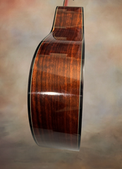 Tom Sands model S Malaysian Blackwood guitar side detail