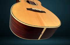 Kim Walker 0-14 Brazilian rosewood guitar with abalone top trim
