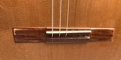 Wingert parlor classical Brazilian rosewood guitar bridge