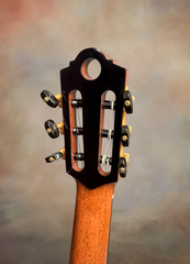 Wingert parlor classical Brazilian rosewood guitar back of headstock
