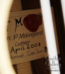 Maingard Romantica Classical guitar label