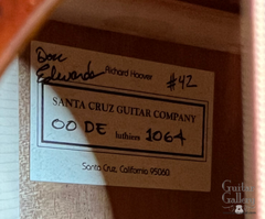 Santa Cruz 00-DE Limited Edition guitar interior label