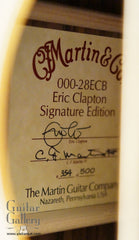 Martin 000-28ECB Sunburst guitar label