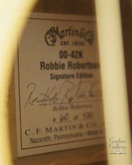 Martin 00-42K Robbie Robertson guitar signed label