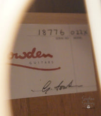 Lowden O22x guitar label