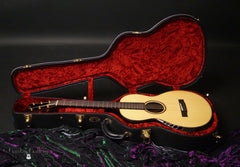 Ryan Abbey Grand Parlor guitar inside case