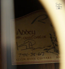 Ryan Abbey Grand Parlor guitar label