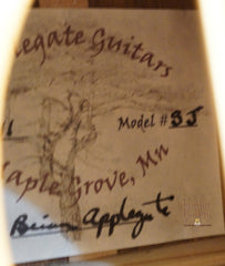 Applegate SJ guitar label