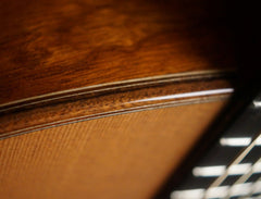 Bashkin Placencia OM guitar binding detail