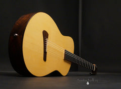 Tom Bills Fanned Fret Nylon string guitar glam shot