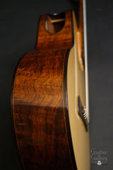 Tom Bills Fanned Fret Nylon string guitar side detail