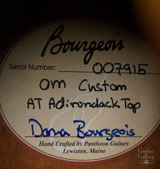 Bourgeois OM guitar label