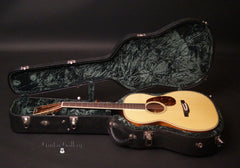 Bourgeois OMS Koa guitar inside case