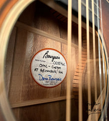 Bourgeois Signature OMC Koa/Adirondack Large sound hole guitar interior label
