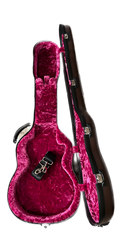 Pink interior on Calton Case for Gibson Les Paul electric guitar
