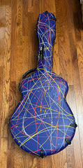 Calton Indigo Splatter guitar case for Lowden model O guitar